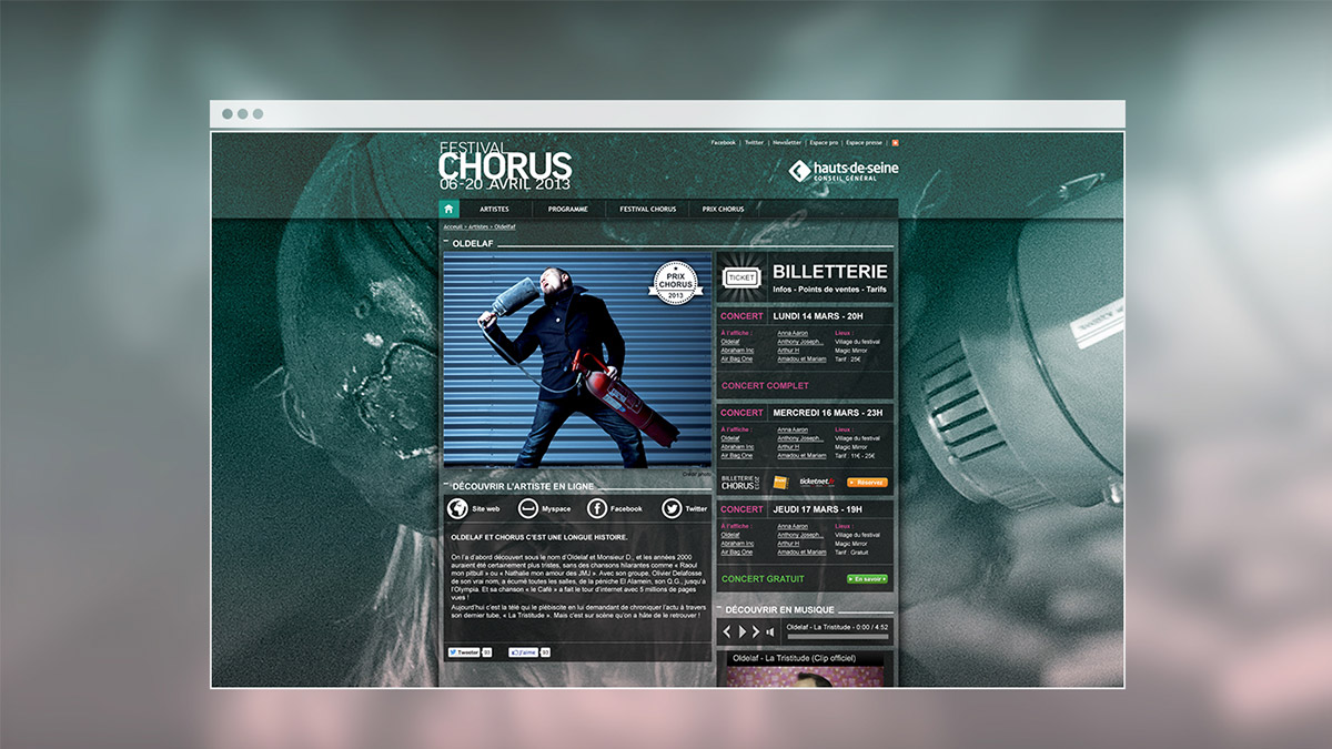 Page spectacle